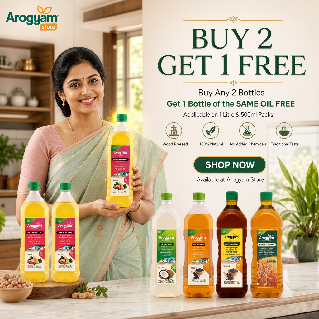 Arogyam Wood Pressed Oil - Buy 2 Get 1 FREE